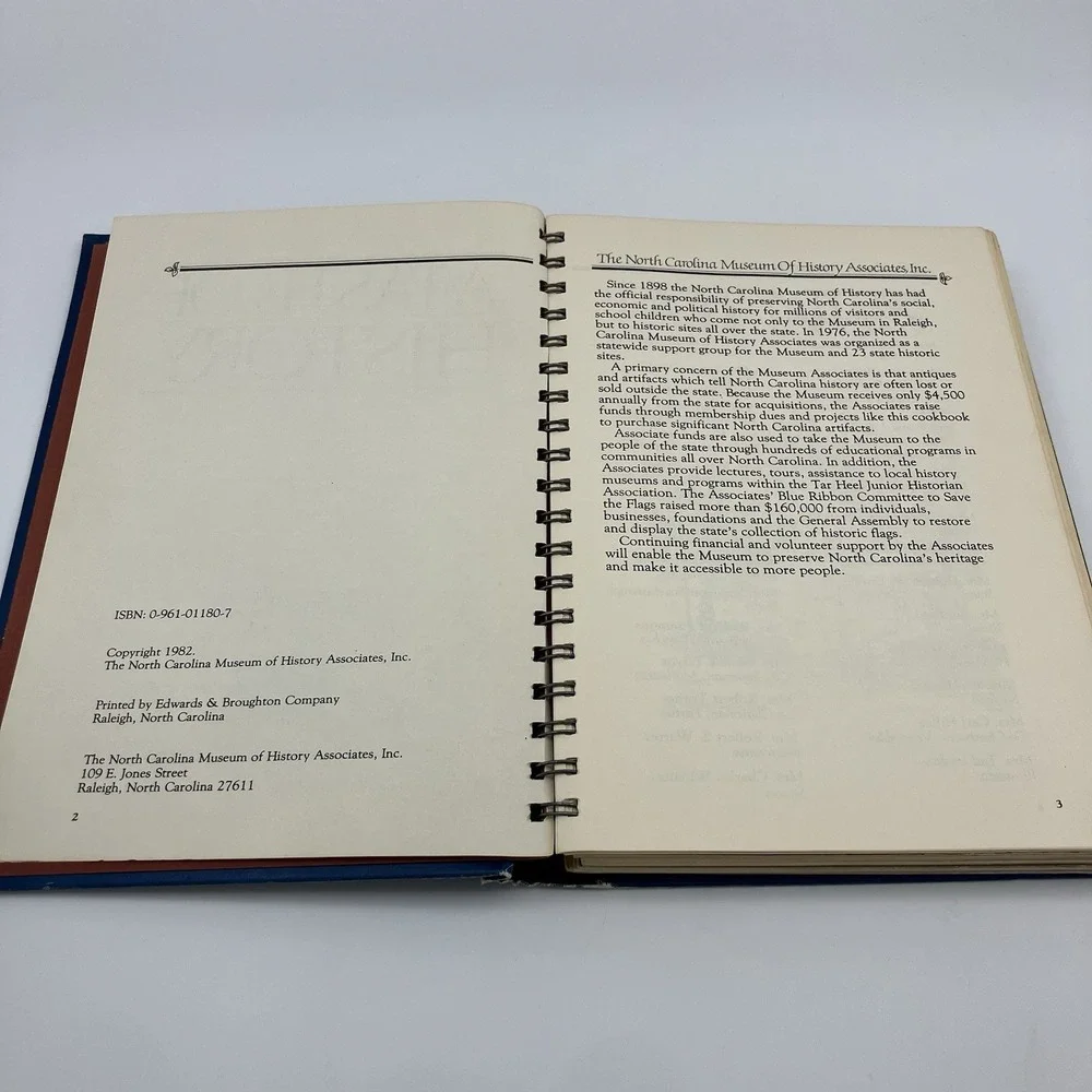 A Taste Of History North Carolina Museum of History Cookbook Southern Cooking